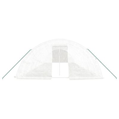 vidaXL Serre avec cadre en acier blanc 70 m² 14x5x2,3 m