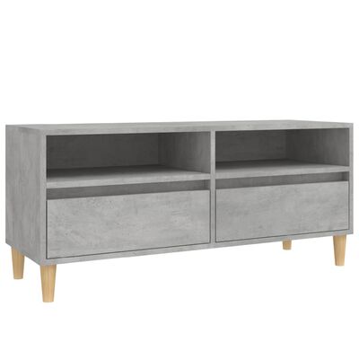 vidaXL Meuble TV gris béton 100x34,5x44,5 cm bois d'ingénierie