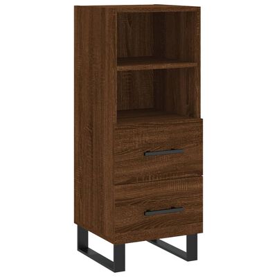 vidaXL Buffet haut Chêne marron 34,5x34x180 cm Bois d'ingénierie