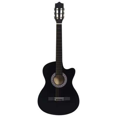 vidaXL Guitare découpée classique occidentale avec 6 cordes Noir 38"