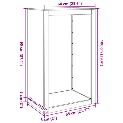 vidaXL Portant de bois de chauffage vert 60x40x100 cm acier