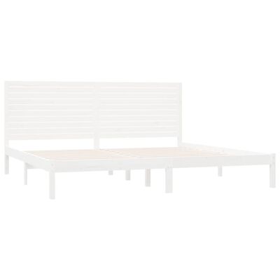 vidaXL Cadre de lit Blanc Bois massif 180x200 cm Super King