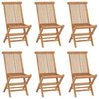 vidaXL Chaises pliables de jardin lot de 6 Bois de teck solide