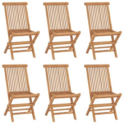 vidaXL Chaises pliables de jardin lot de 6 Bois de teck solide