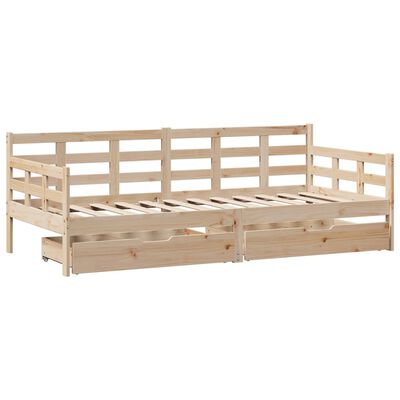 vidaXL Lit de jour avec tiroirs sans matelas 90x190 cm bois massif