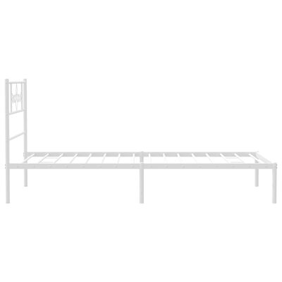 vidaXL Cadre de lit métal sans matelas avec tête de lit blanc 90x190cm