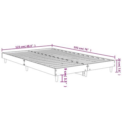 vidaXL Cadre de lit sans matelas chêne sonoma 120x190 cm