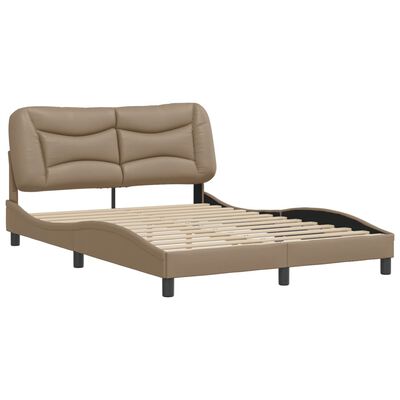 vidaXL Cadre de lit sans matelas cappuccino 140x190 cm similicuir