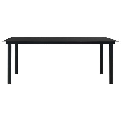 vidaXL Table à manger de jardin Noir 190x90x74 cm Acier et verre