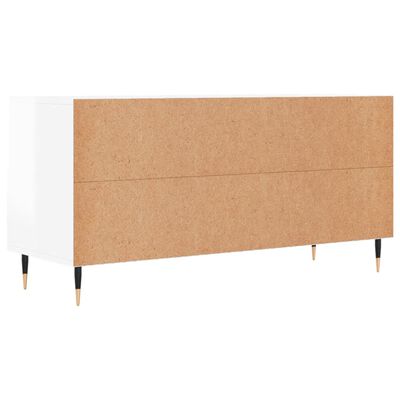 vidaXL Meuble TV Blanc brillant 102x36x50 cm Bois d'ingénierie