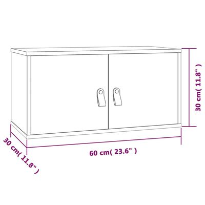 vidaXL Armoire murale Noir 60x30x30 cm Bois de pin massif