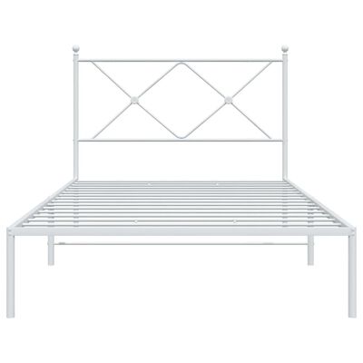 vidaXL Cadre de lit métal sans matelas et tête de lit blanc 100x200 cm