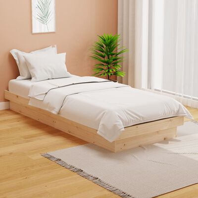 vidaXL Cadre de lit bois massif 75x190 cm petit simple