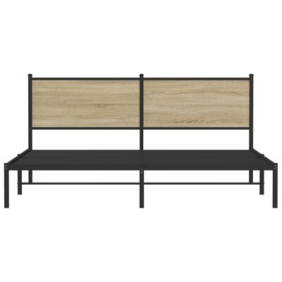 vidaXL Cadre de lit en métal sans matelas chêne sonoma 180x200 cm