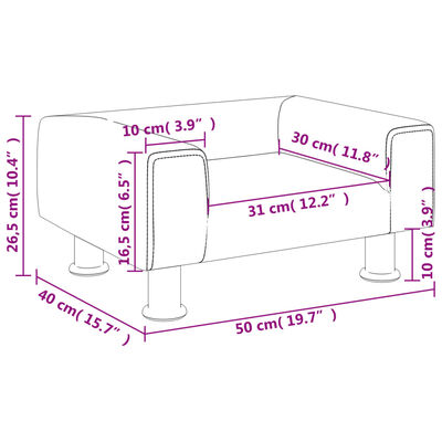 vidaXL Canapé pour enfants marron 50x40x26,5 cm velours