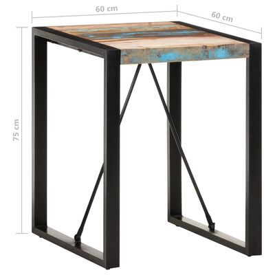 vidaXL Table à manger 60x60x75 cm Bois de récupération massif