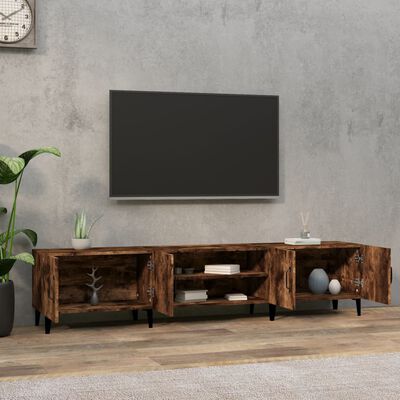 vidaXL Meuble TV chêne fumé 180x31,5x40 cm bois d'ingénierie