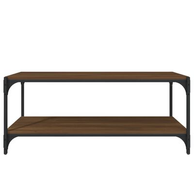 vidaXL Meuble TV Chêne marron 100x33x41 cm Bois d'ingénierie et acier