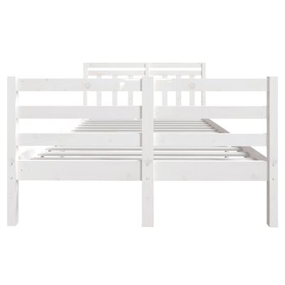 vidaXL Cadre de lit sans matelas blanc bois massif