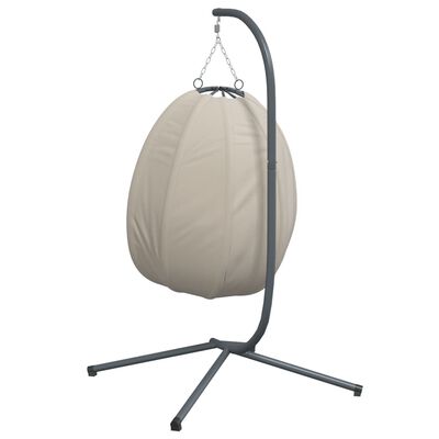 vidaXL Chaise suspendue en forme d'œuf et support beige tissu et acier