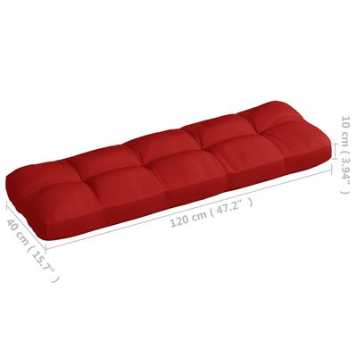 vidaXL Coussins de canapé palette lot de 7 Rouge