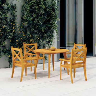 vidaXL Ensemble à manger de jardin 5 pcs Bois d'acacia solide