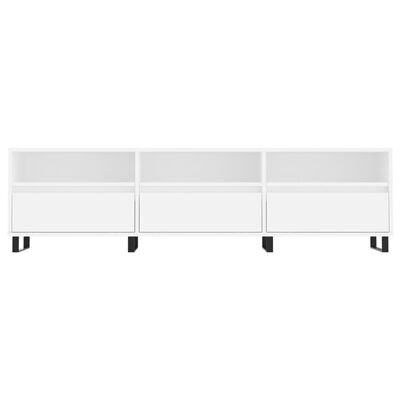 vidaXL Meuble TV blanc 150x30x44,5 cm bois d'ingénierie