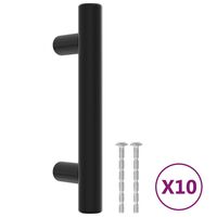 vidaXL Poignées d'armoire 10 pcs noir 64 mm acier inoxydable