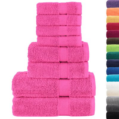 vidaXL Ensemble de serviettes de qualité supérieure SOLUND 8 pcs rose