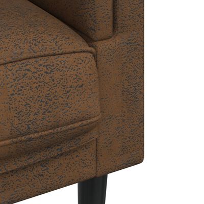 vidaXL Fauteuil avec coussin marron similicuir daim