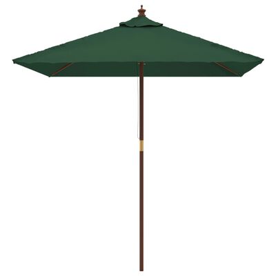 vidaXL Parasol de jardin avec mât en bois vert 198x198x231 cm