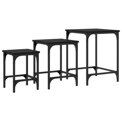 vidaXL Tables basses gigognes 3 pcs noir bois d'ingénierie