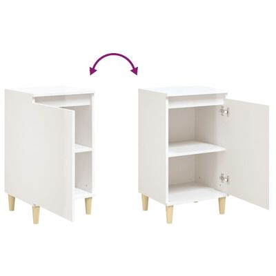 vidaXL Tables de chevet 2pcs blanc brillant 40x35x70cm bois ingénierie