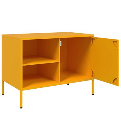 vidaXL Meuble TV jaune moutarde 68x39x50,5 cm acier