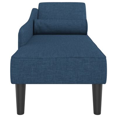 vidaXL Chaise longue avec coussins bleu tissu