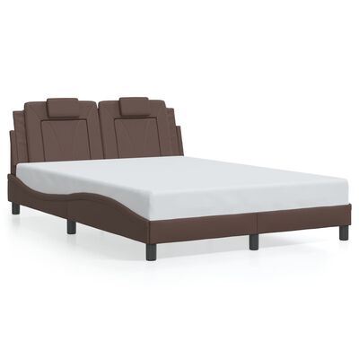 vidaXL Cadre de lit avec LED sans matelas marron 140x200 cm