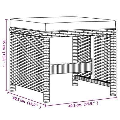 vidaXL Ensemble à manger de jardin coussins 19 pcs Résine tressée Noir