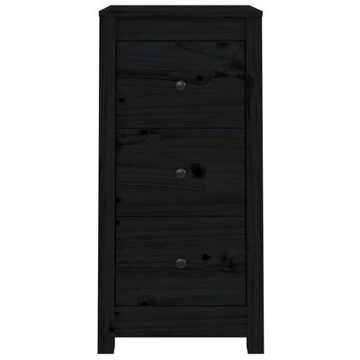 vidaXL Buffet noir 40x35x80 cm bois massif de pin