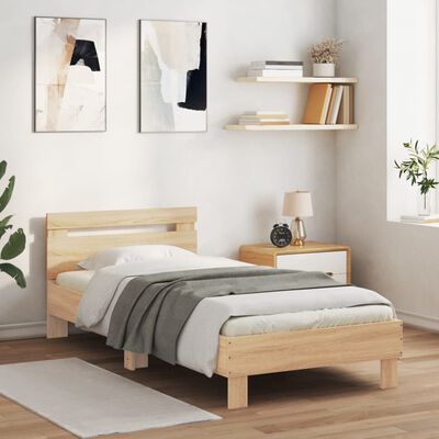 vidaXL Cadre de lit sans matelas avec tête de lit 90x190 cm