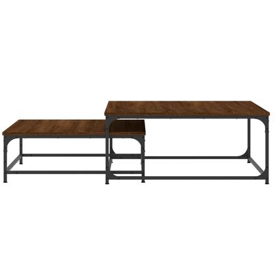 vidaXL Tables basses gigognes 2 pcs chêne marron bois d'ingénierie