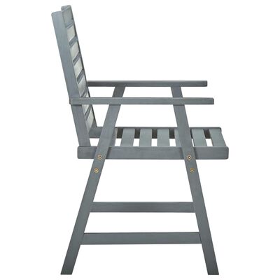 vidaXL Chaises à manger d'extérieur lot de 3 Gris Bois d'acacia