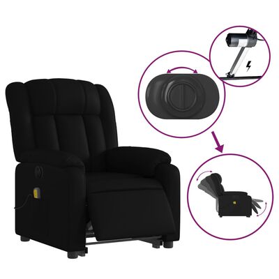 vidaXL Fauteuil inclinable de massage électrique noir similicuir