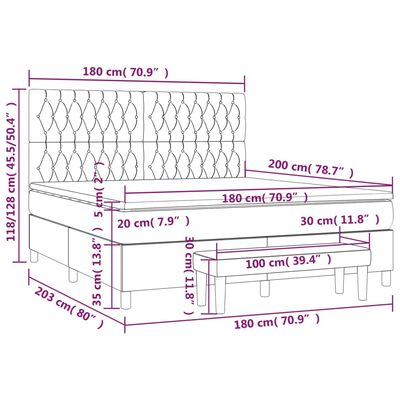 vidaXL Sommier à lattes de lit avec matelas Marron foncé 180x200 cm