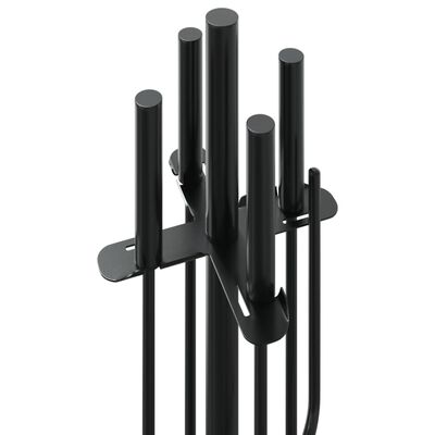 vidaXL Set d’outils de cheminée 5 pcs 18x66 cm acier