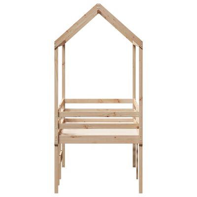 vidaXL Lit haut avec toit 75x190 cm bois de pin massif