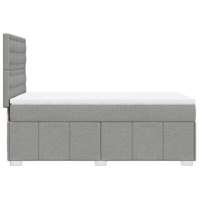 vidaXL Sommier à lattes de lit avec matelas Gris clair 90x200 cm Tissu