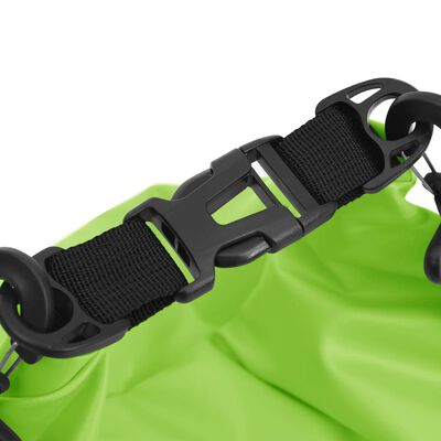 vidaXL Sac sec avec fermeture éclair Vert 20 L PVC