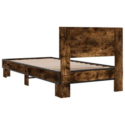 vidaXL Cadre de lit sans matelas chêne fumé 100x200 cm