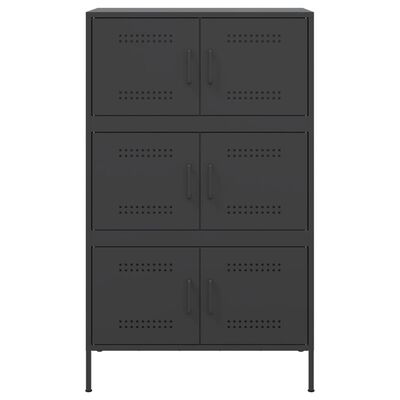 vidaXL Buffet haut noir 68x39x113 cm acier