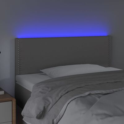 vidaXL Tête de lit à LED Gris 90x5x78/88 cm Similicuir